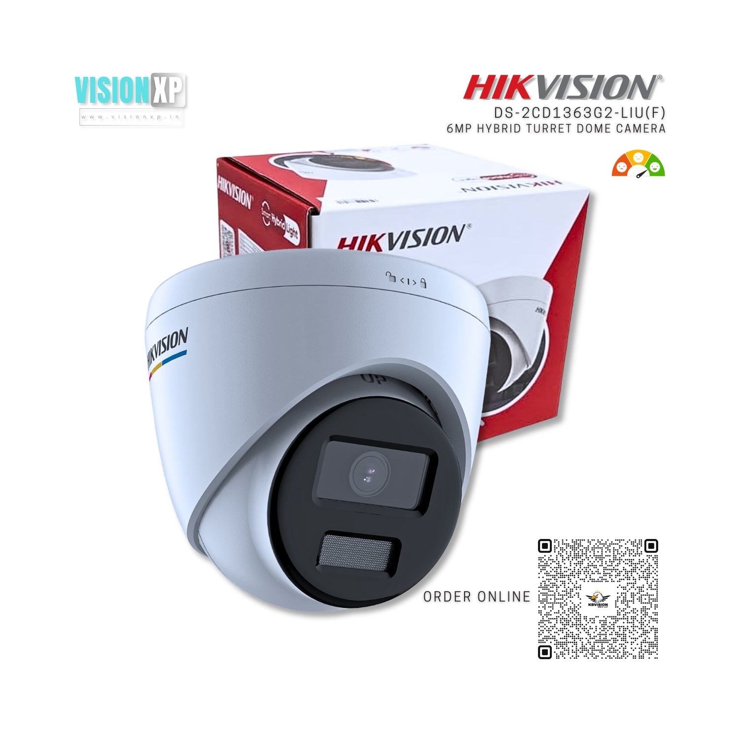 Hikvision DS-2CD1363G2-LIU 6MP Smart Hybrid Turret Network Dome Camera Hikvision DS-2CD1363G2-LIU 6MP Smart Hybrid Turret Network Dome Camera